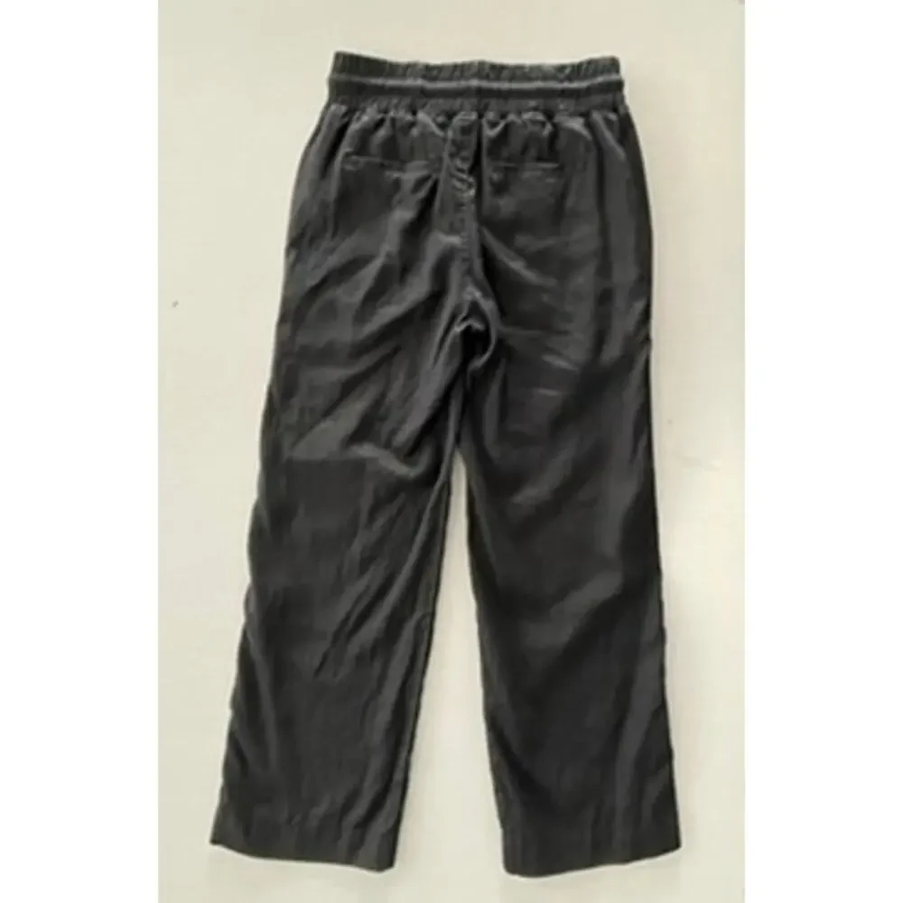 Quince Sz M Wide Leg Linen Pants Black Elastic Breezy Vacation Travel Relaxed - Picture 6 of 16
